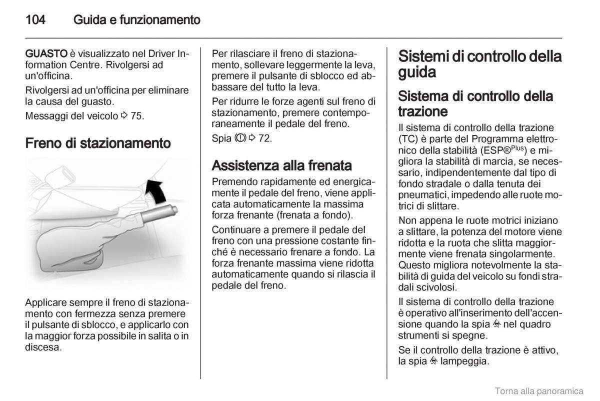 Opel Vivaro I 1 manuale del proprietario / page 105