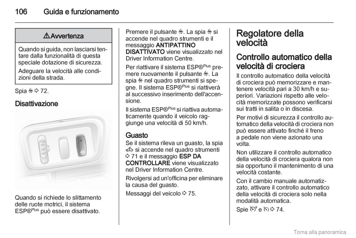 Opel Vivaro I 1 manuale del proprietario / page 107