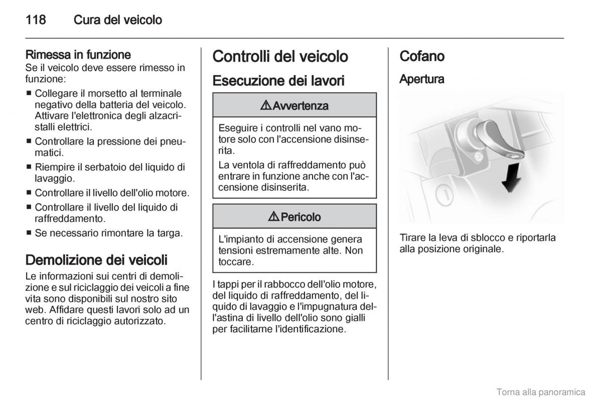 Opel Vivaro I 1 manuale del proprietario / page 119