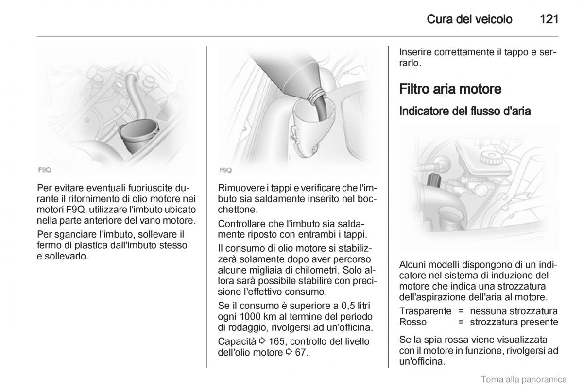 Opel Vivaro I 1 manuale del proprietario / page 122