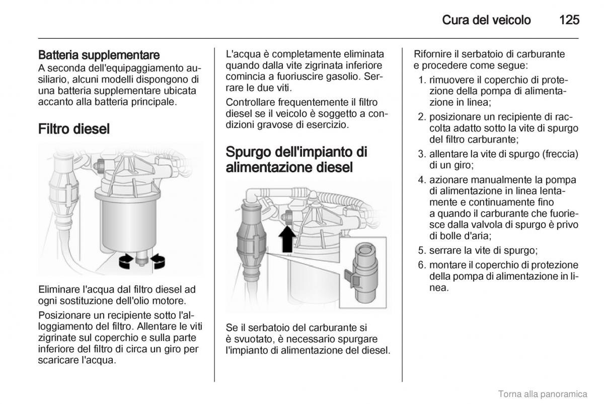 Opel Vivaro I 1 manuale del proprietario / page 126