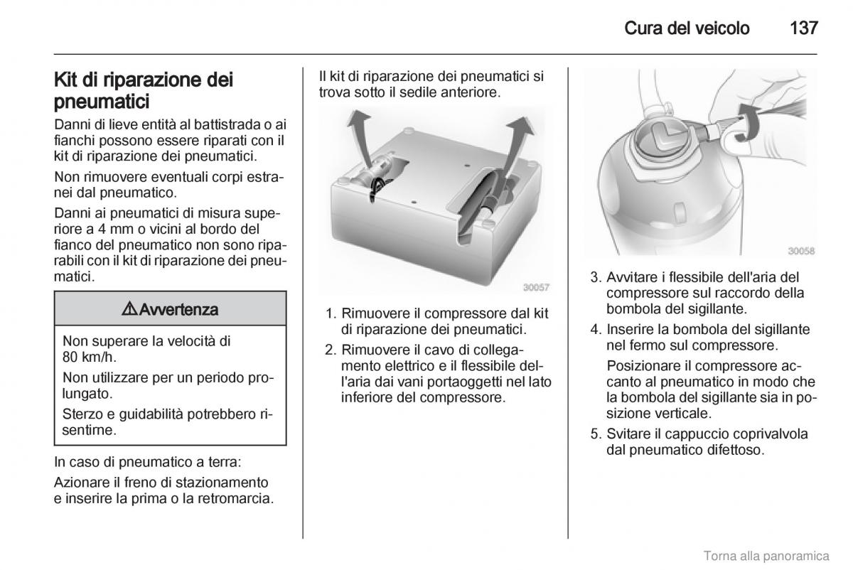 Opel Vivaro I 1 manuale del proprietario / page 138