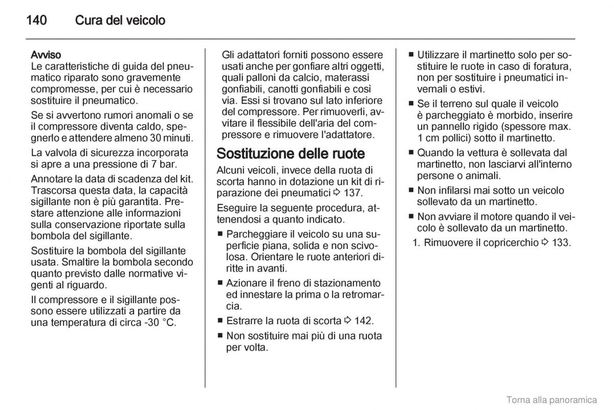 Opel Vivaro I 1 manuale del proprietario / page 141