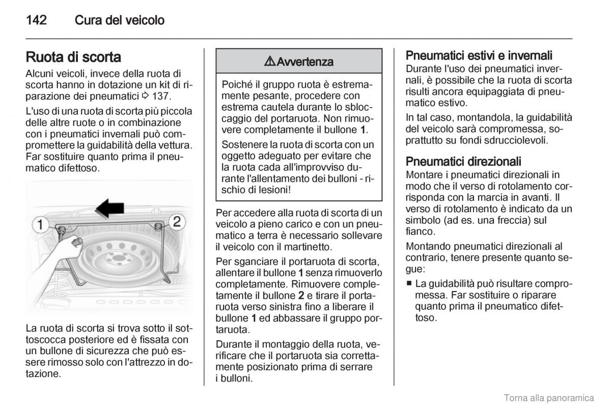 Opel Vivaro I 1 manuale del proprietario / page 143