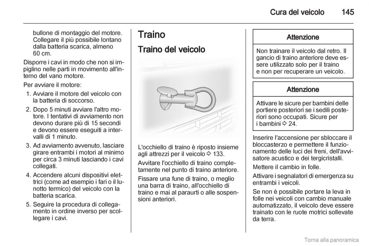 Opel Vivaro I 1 manuale del proprietario / page 146