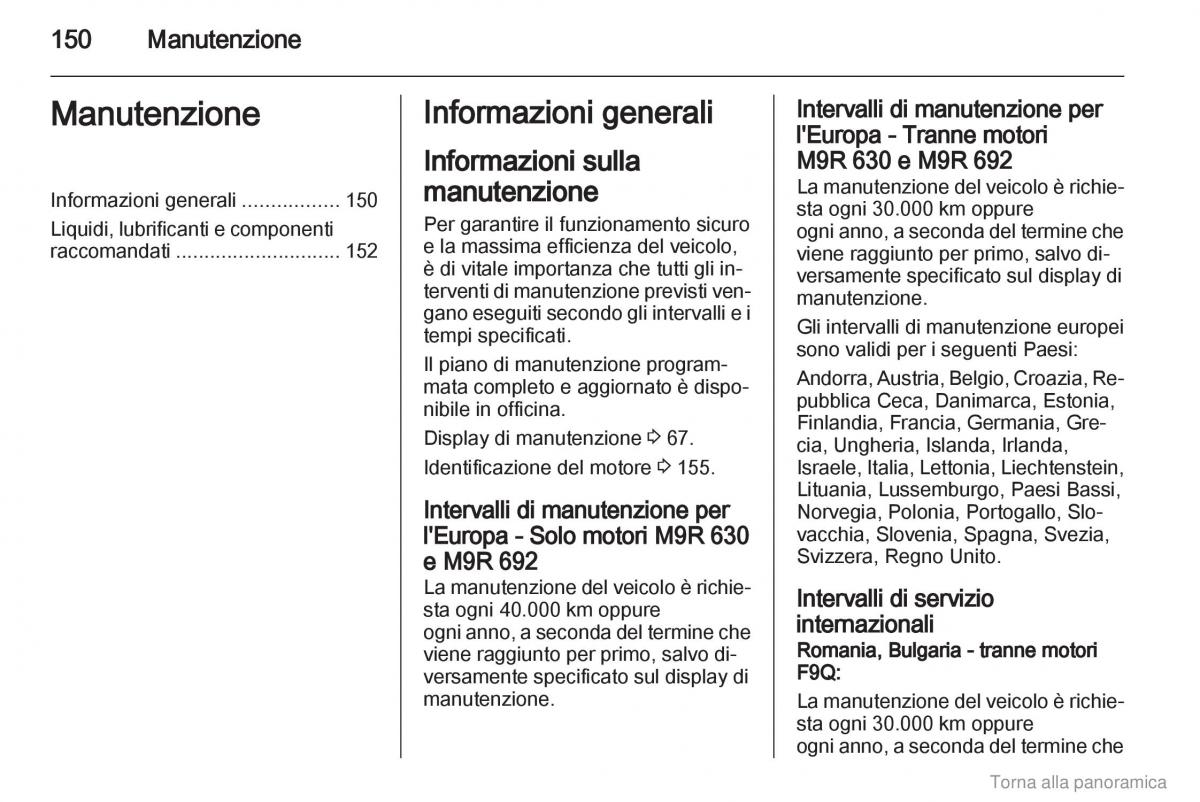 Opel Vivaro I 1 manuale del proprietario / page 151