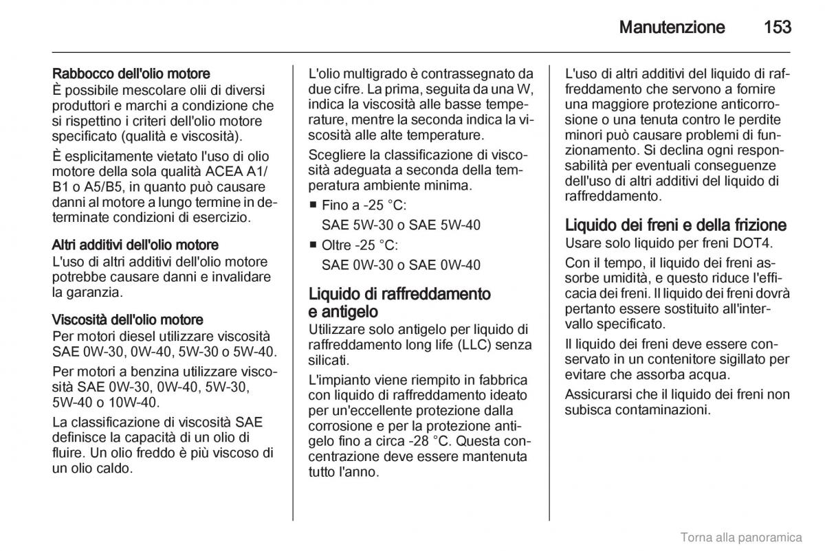 Opel Vivaro I 1 manuale del proprietario / page 154