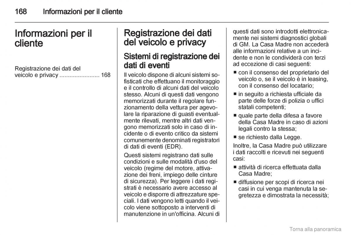 Opel Vivaro I 1 manuale del proprietario / page 169