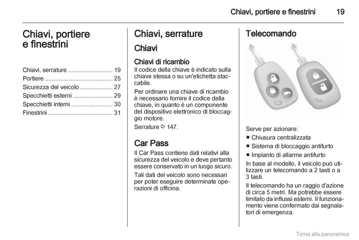 Opel Vivaro I 1 manuale del proprietario / page 20