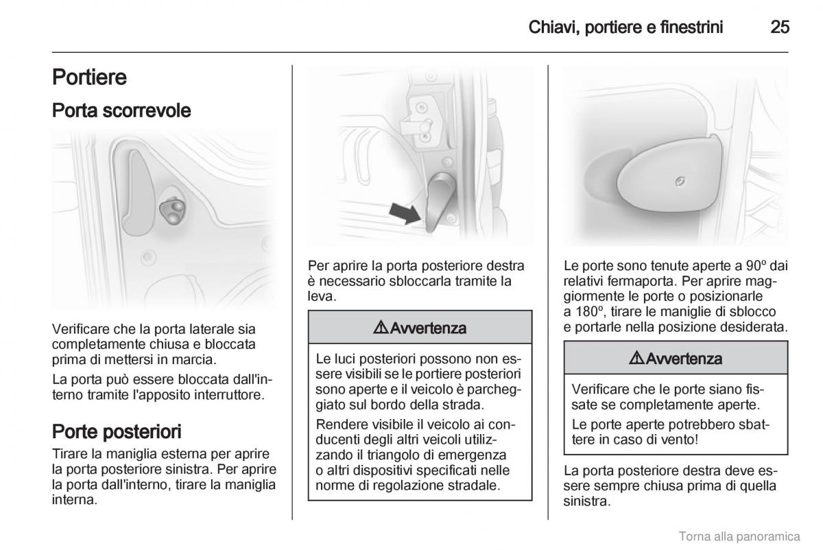 Opel Vivaro I 1 manuale del proprietario / page 26