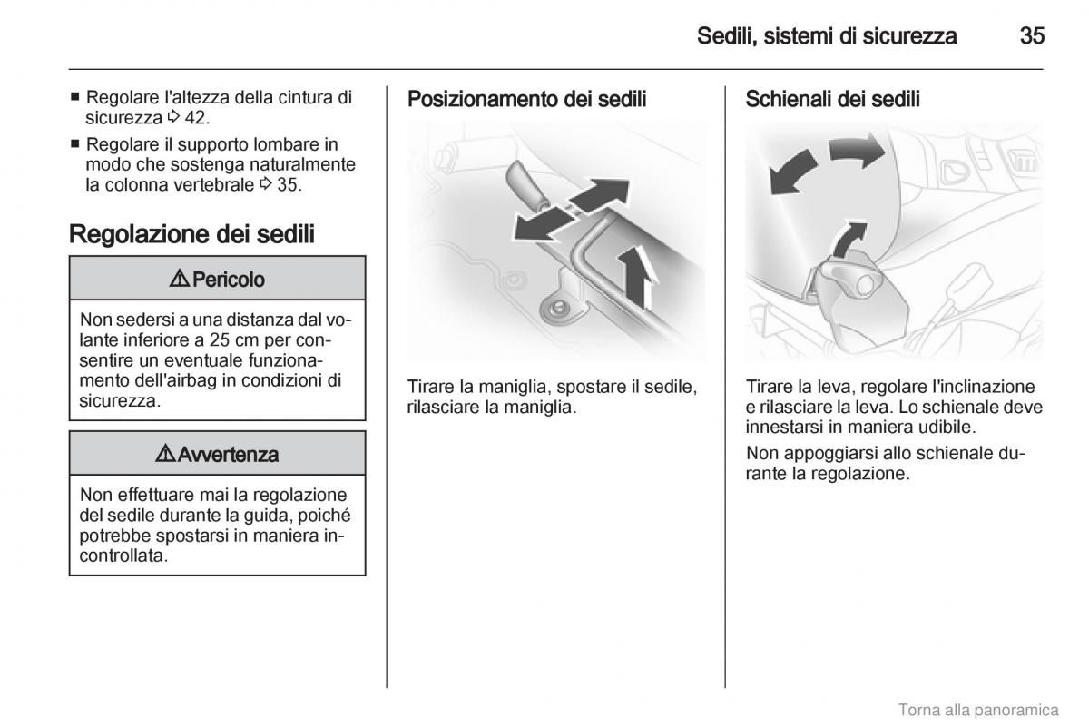 Opel Vivaro I 1 manuale del proprietario / page 36