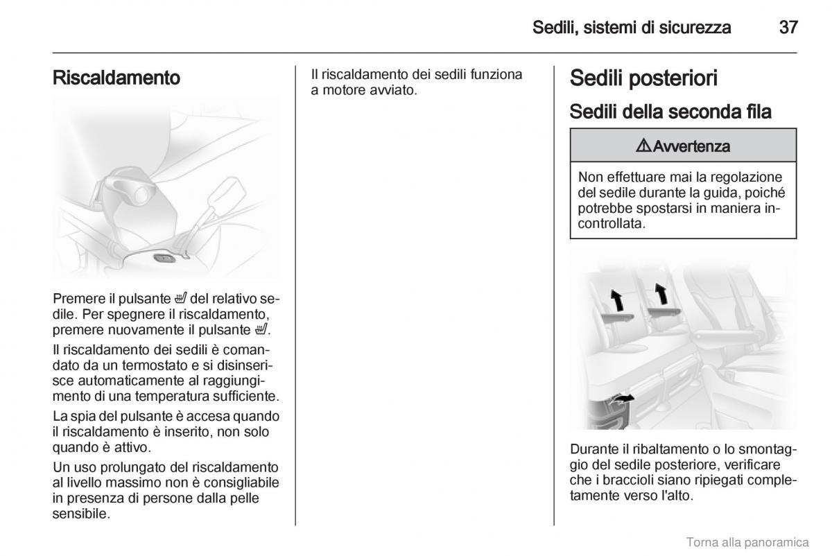 Opel Vivaro I 1 manuale del proprietario / page 38