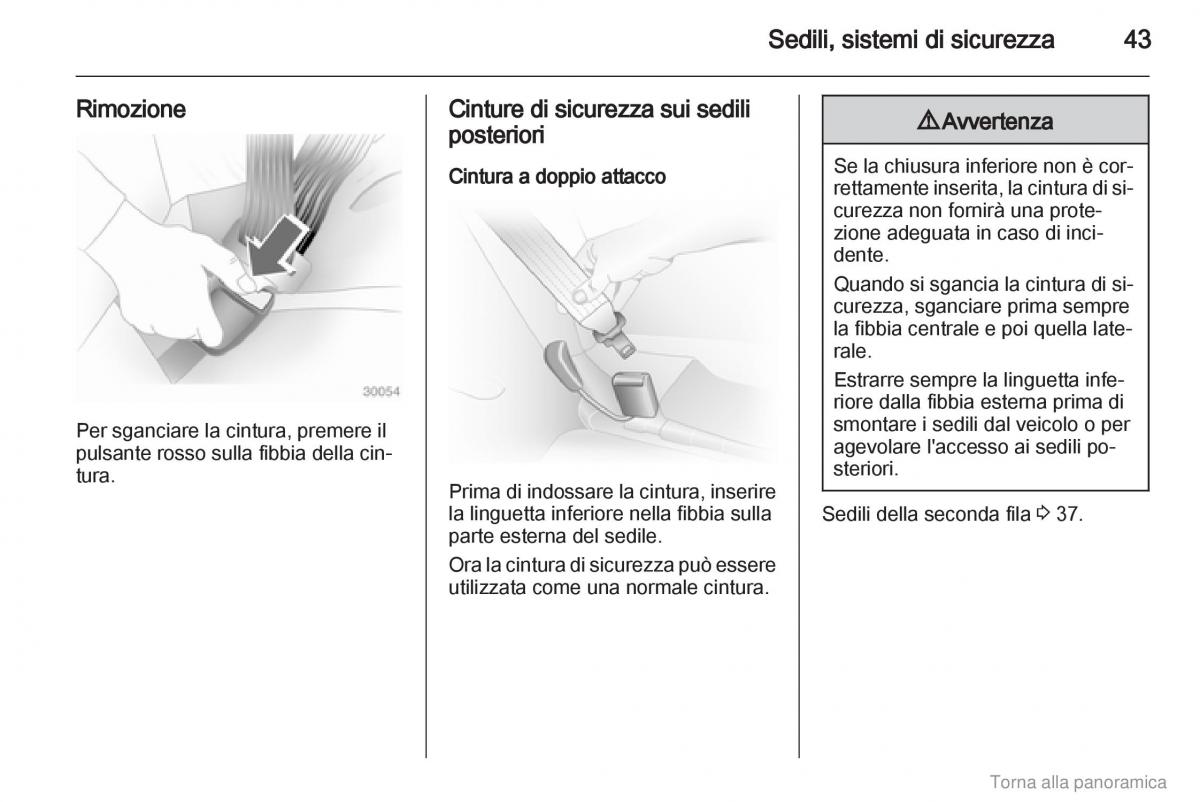 Opel Vivaro I 1 manuale del proprietario / page 44