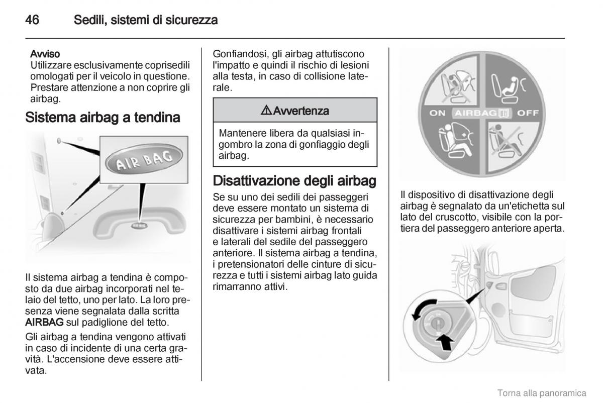 Opel Vivaro I 1 manuale del proprietario / page 47