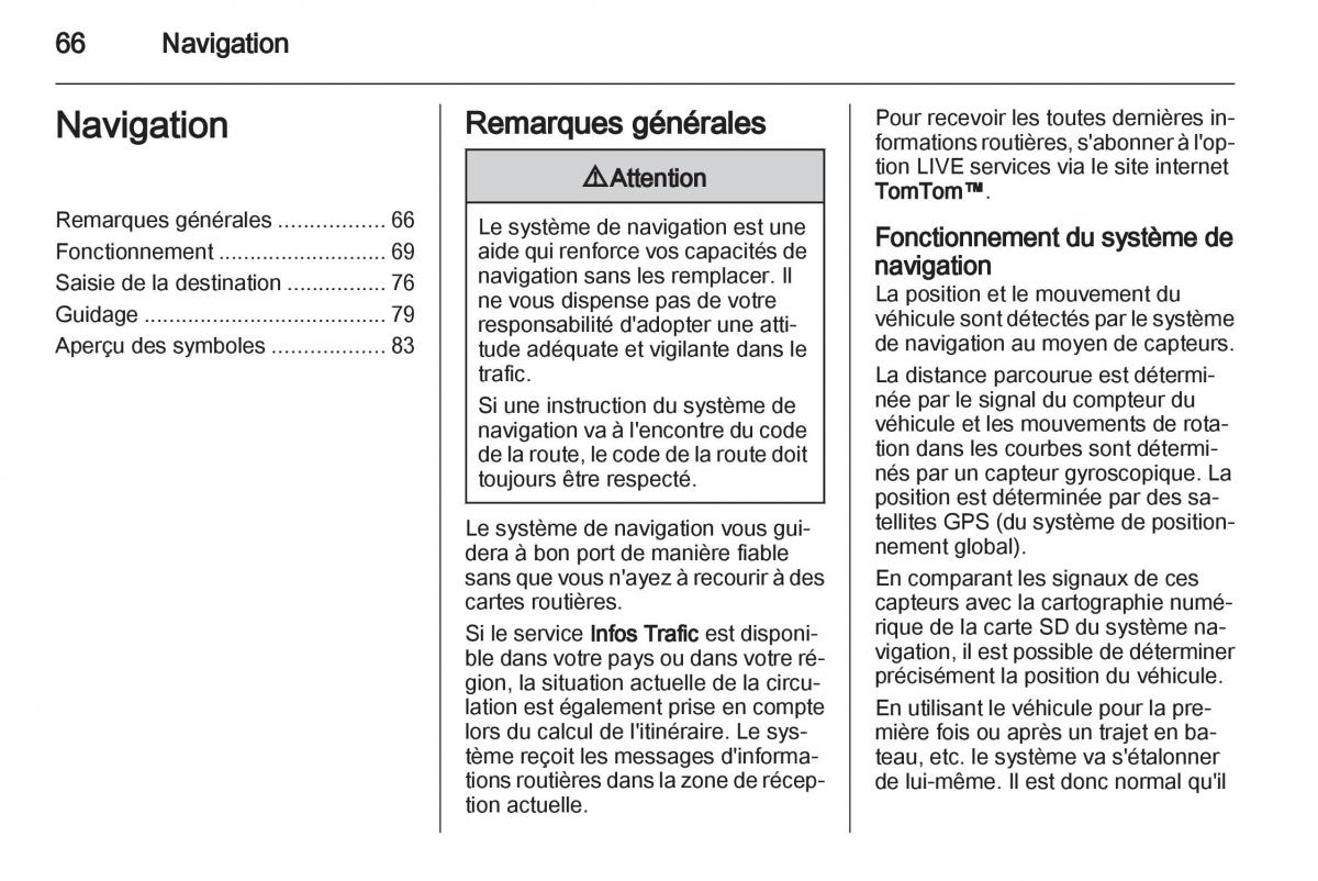 Opel Vivaro I 1 manuel du proprietaire / page 66