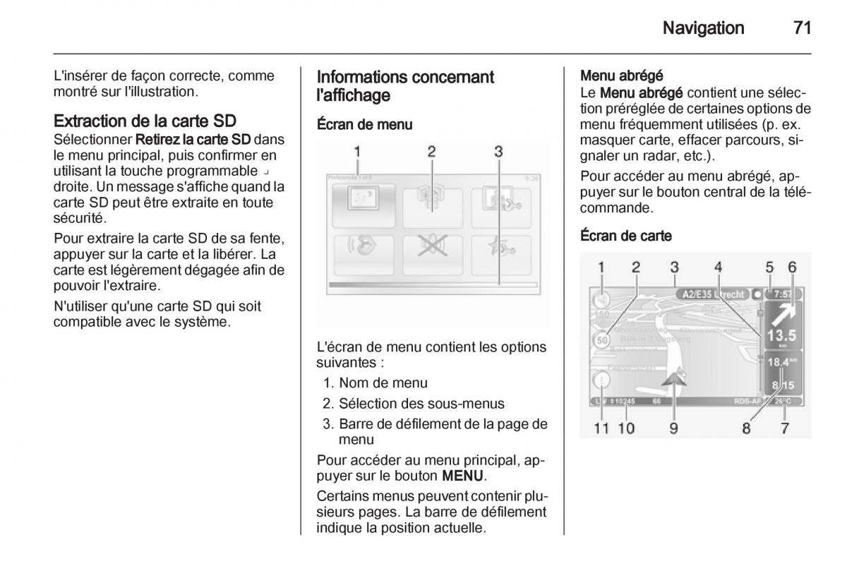 Opel Vivaro I 1 manuel du proprietaire / page 71