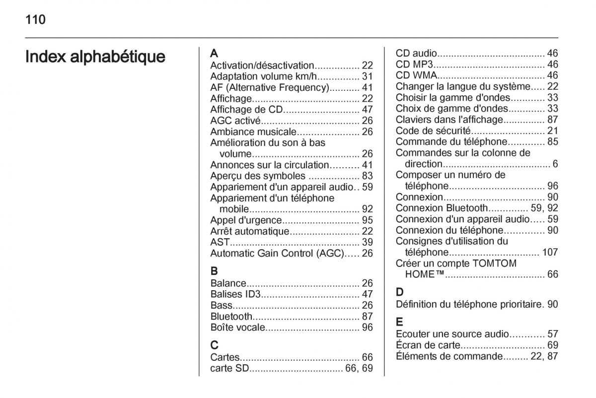 Opel Vivaro I 1 manuel du proprietaire / page 110