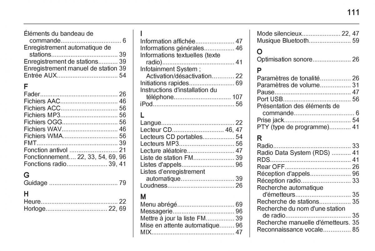 Opel Vivaro I 1 manuel du proprietaire / page 111