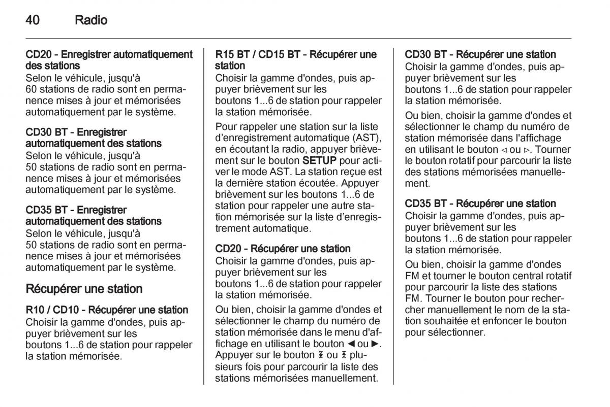 Opel Vivaro I 1 manuel du proprietaire / page 40