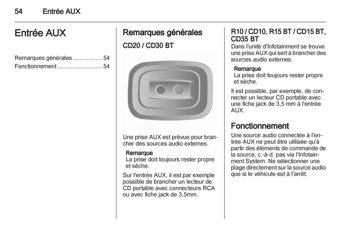 Opel Vivaro I 1 manuel du proprietaire / page 54