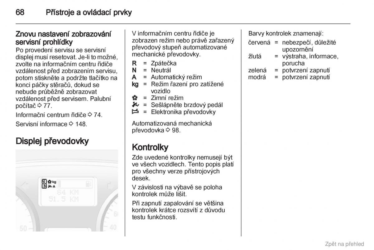 Opel Vivaro I 1 navod k obsludze / page 69