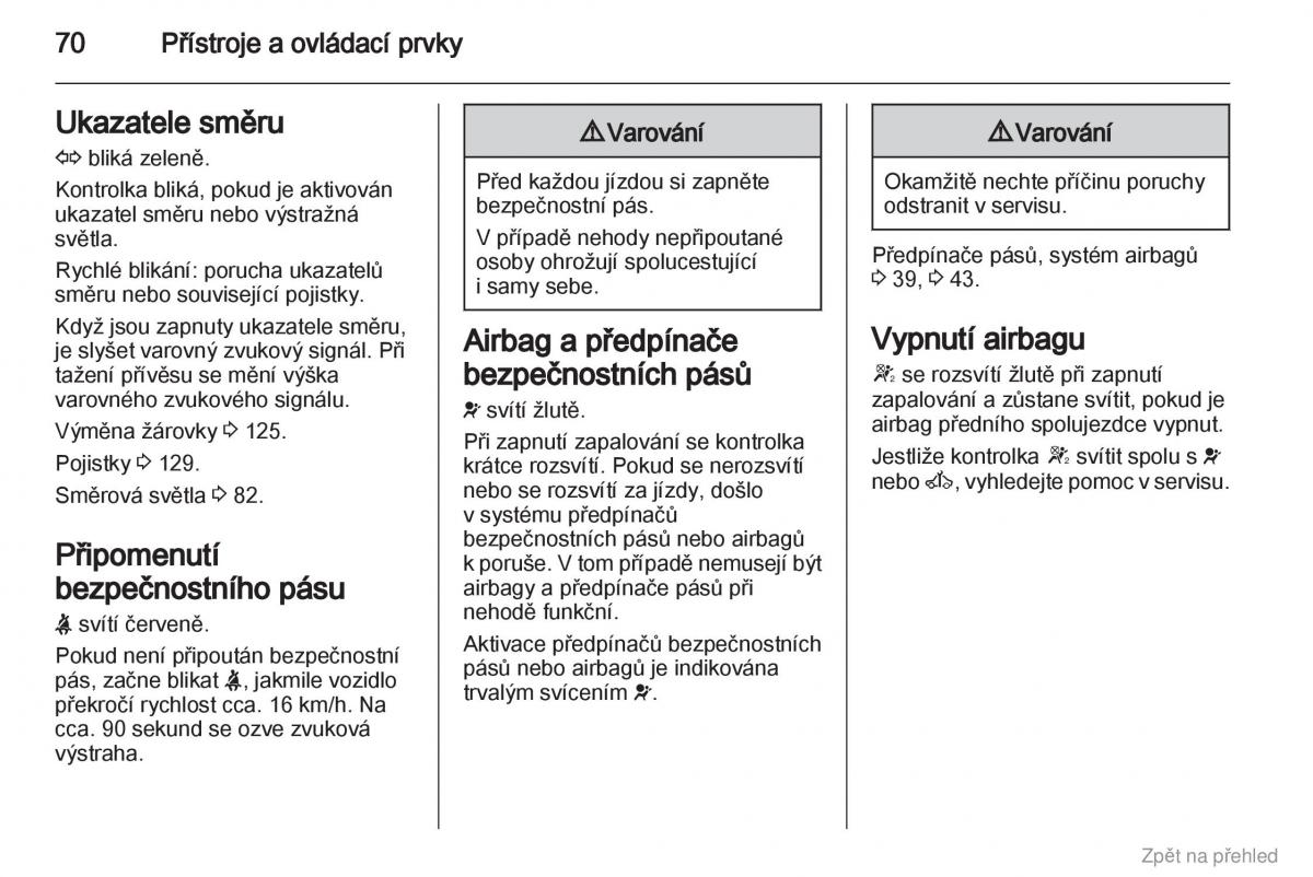 Opel Vivaro I 1 navod k obsludze / page 71