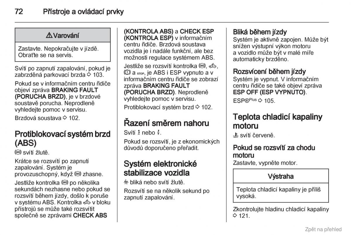 Opel Vivaro I 1 navod k obsludze / page 73