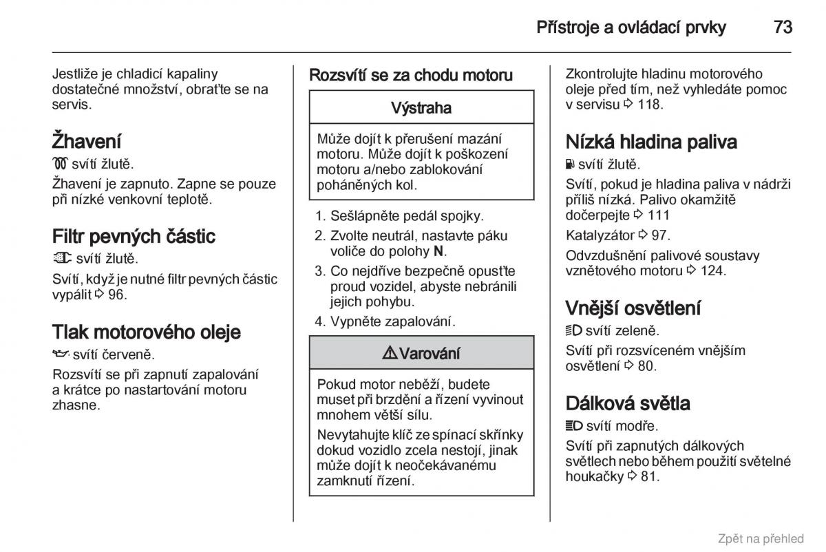 Opel Vivaro I 1 navod k obsludze / page 74