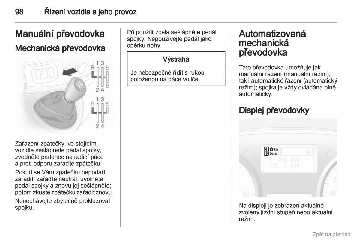 Opel Vivaro I 1 navod k obsludze / page 99