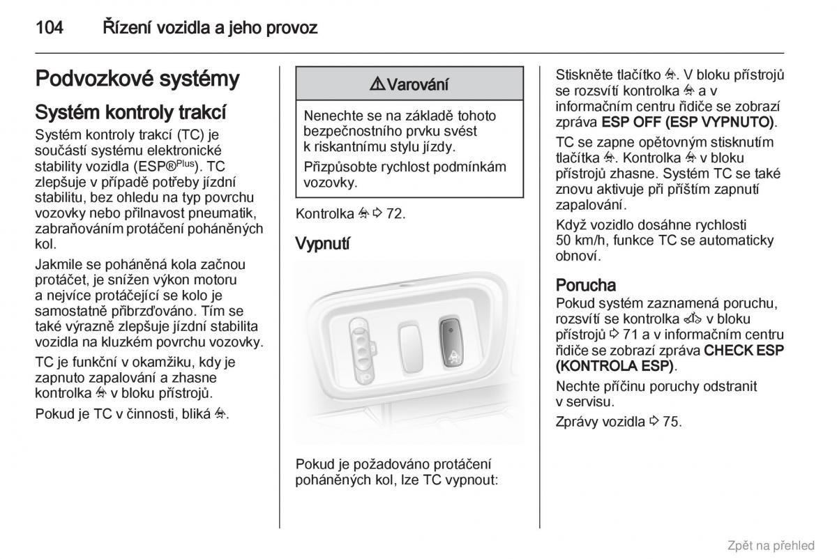 Opel Vivaro I 1 navod k obsludze / page 105