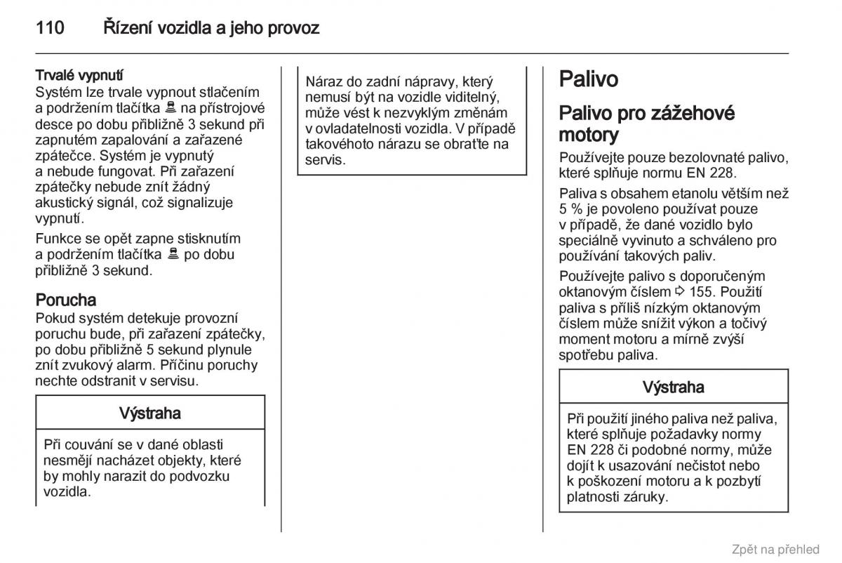 Opel Vivaro I 1 navod k obsludze / page 111