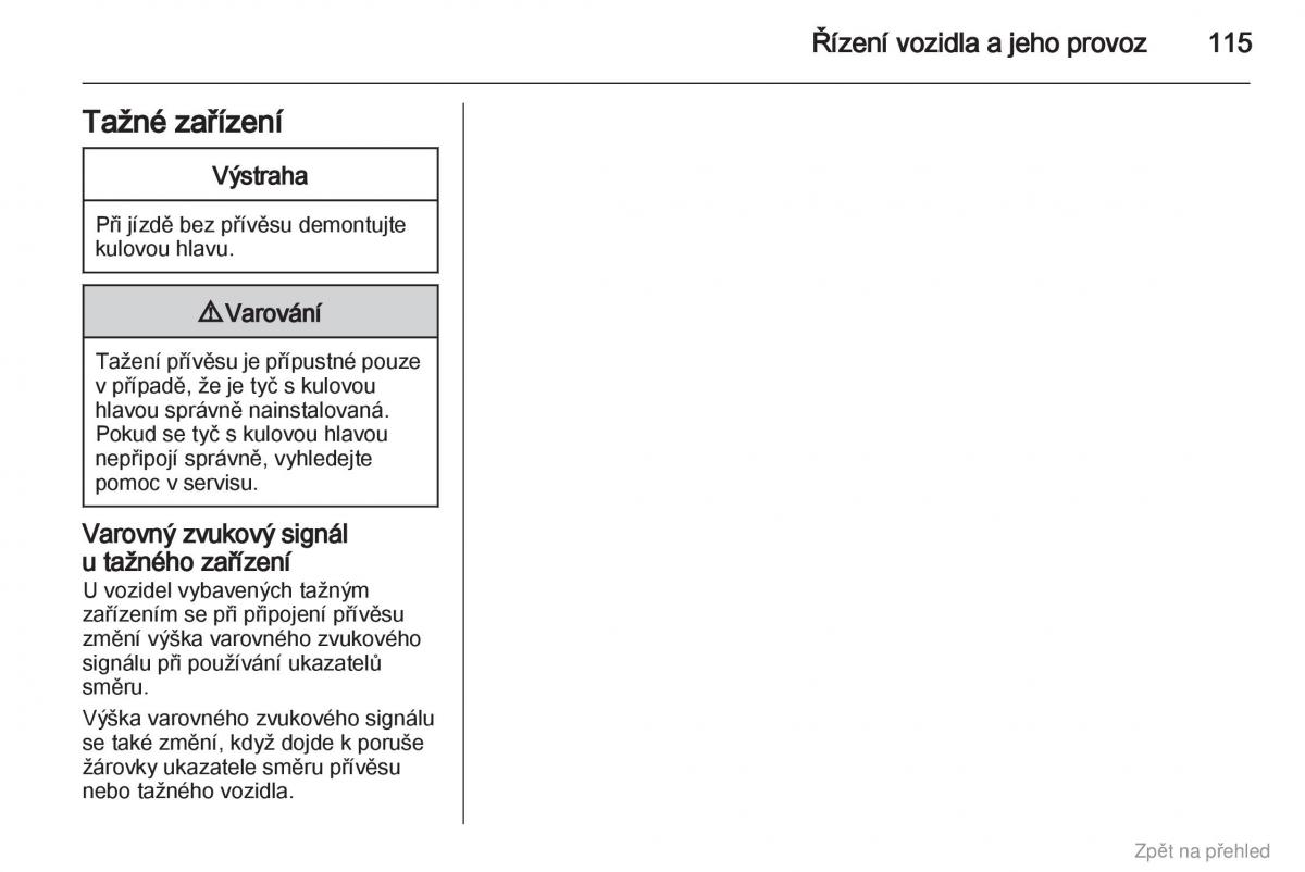 Opel Vivaro I 1 navod k obsludze / page 116