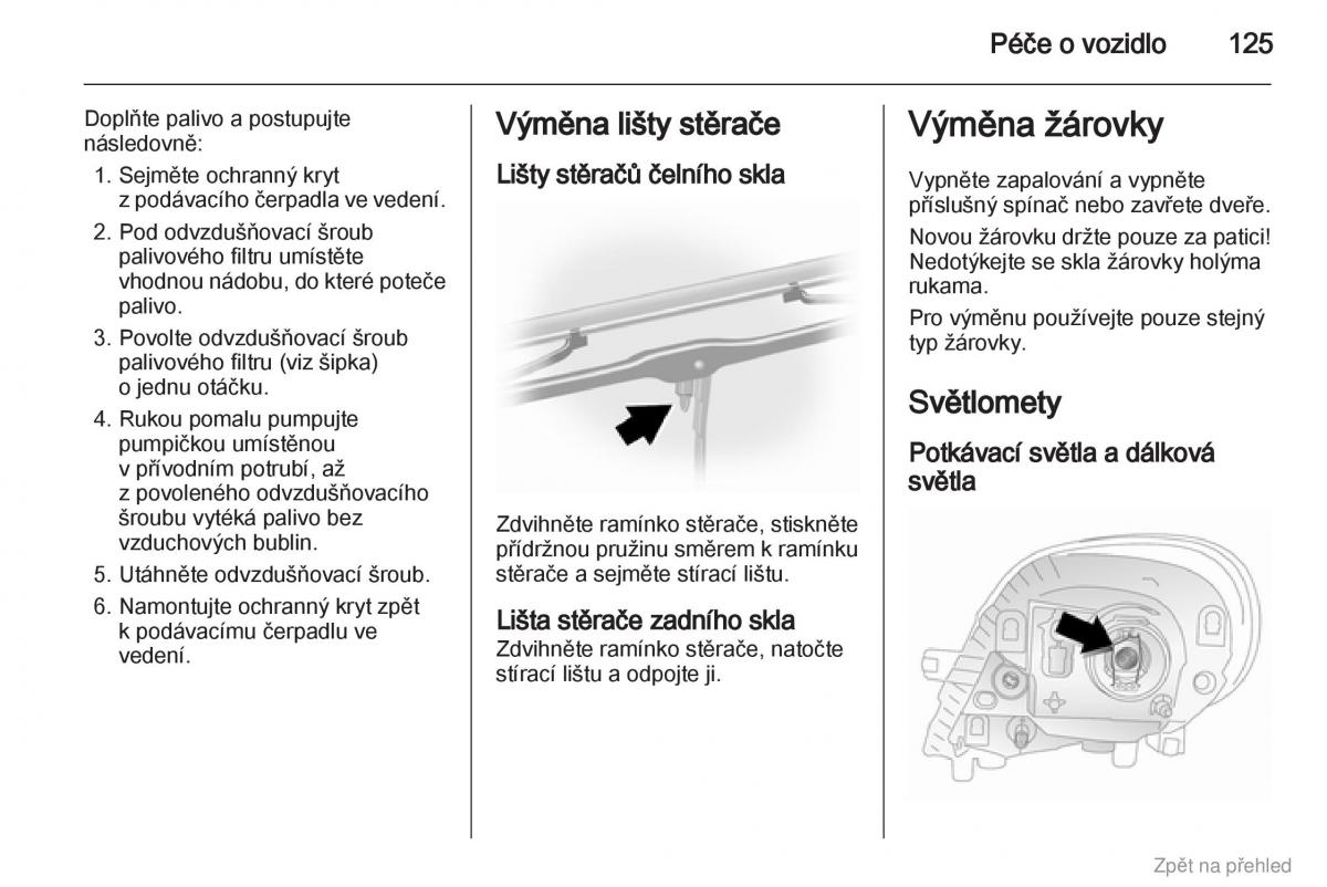 Opel Vivaro I 1 navod k obsludze / page 126