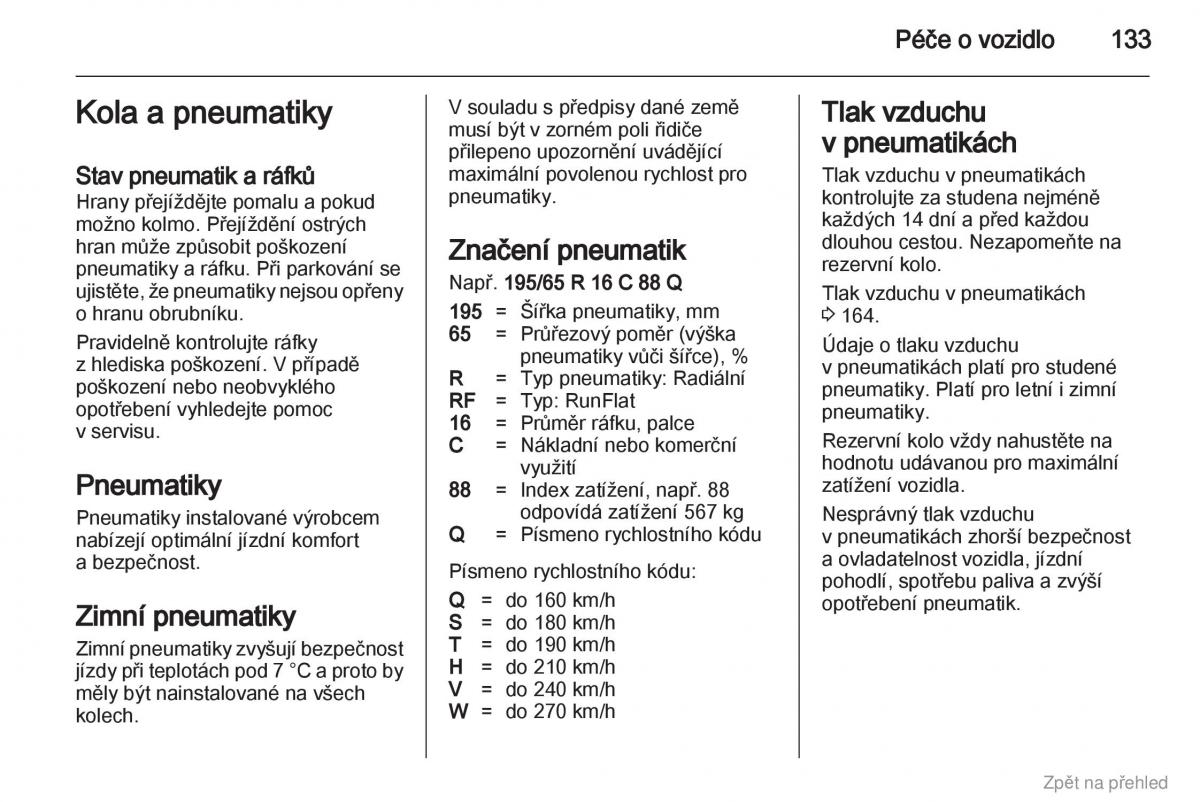 Opel Vivaro I 1 navod k obsludze / page 134