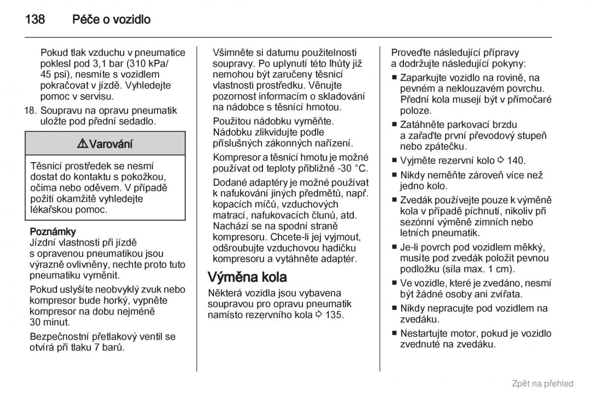 Opel Vivaro I 1 navod k obsludze / page 139