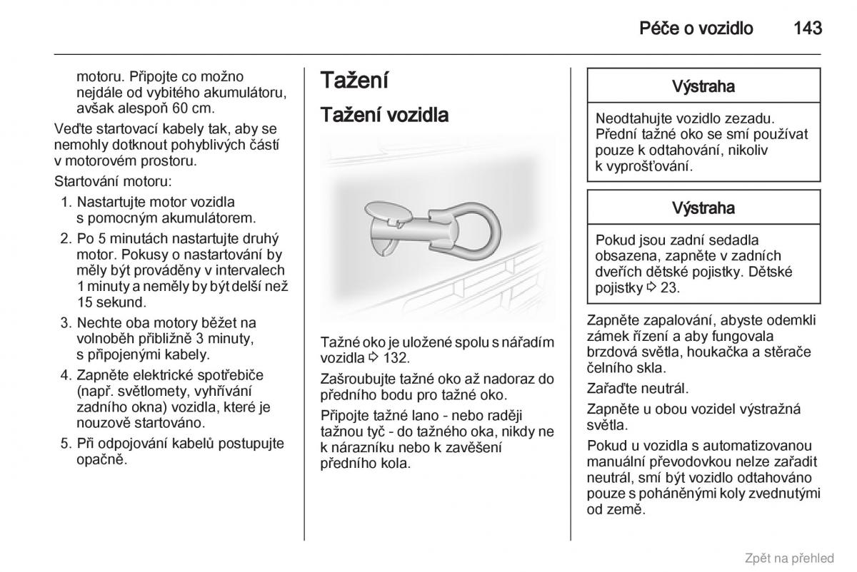 Opel Vivaro I 1 navod k obsludze / page 144