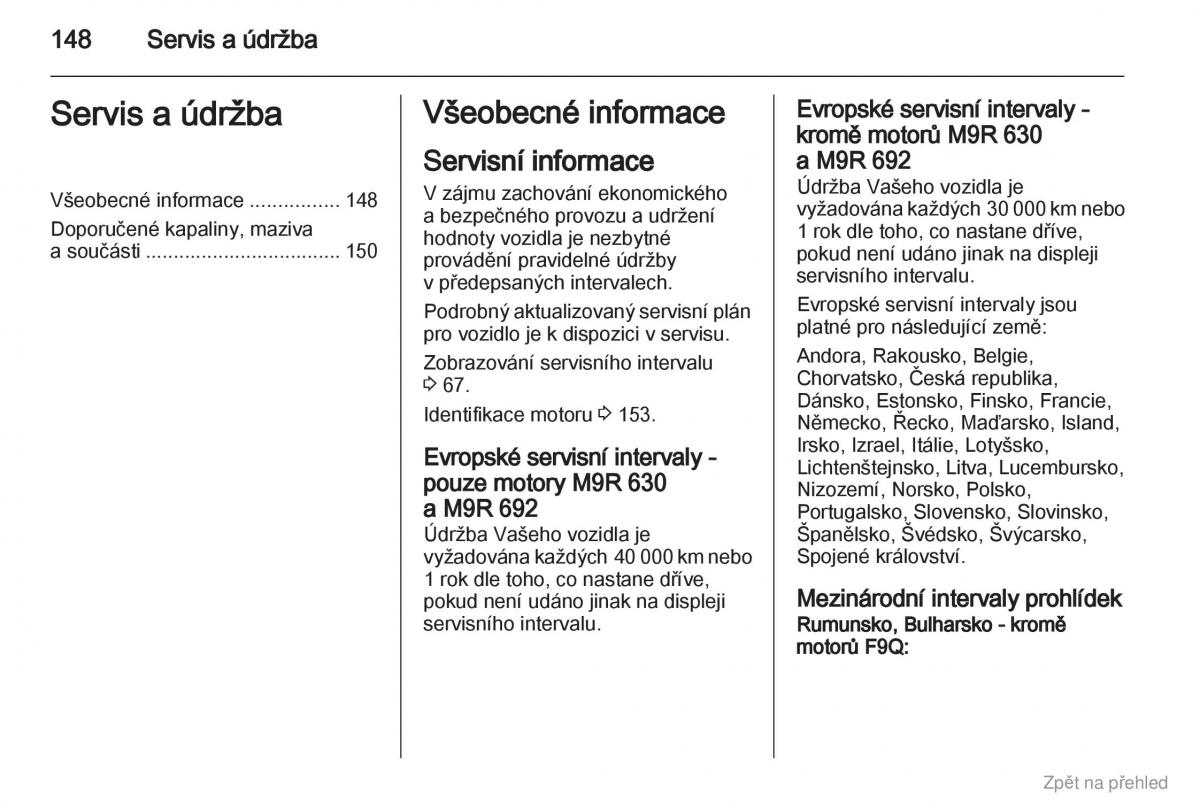 Opel Vivaro I 1 navod k obsludze / page 149