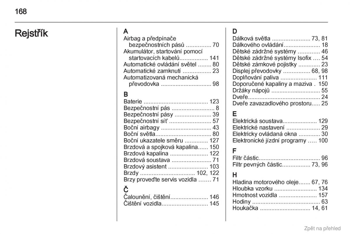 Opel Vivaro I 1 navod k obsludze / page 169