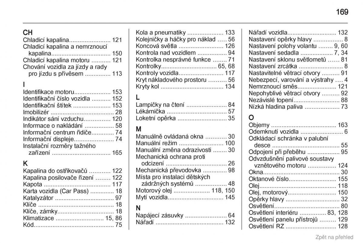 Opel Vivaro I 1 navod k obsludze / page 170