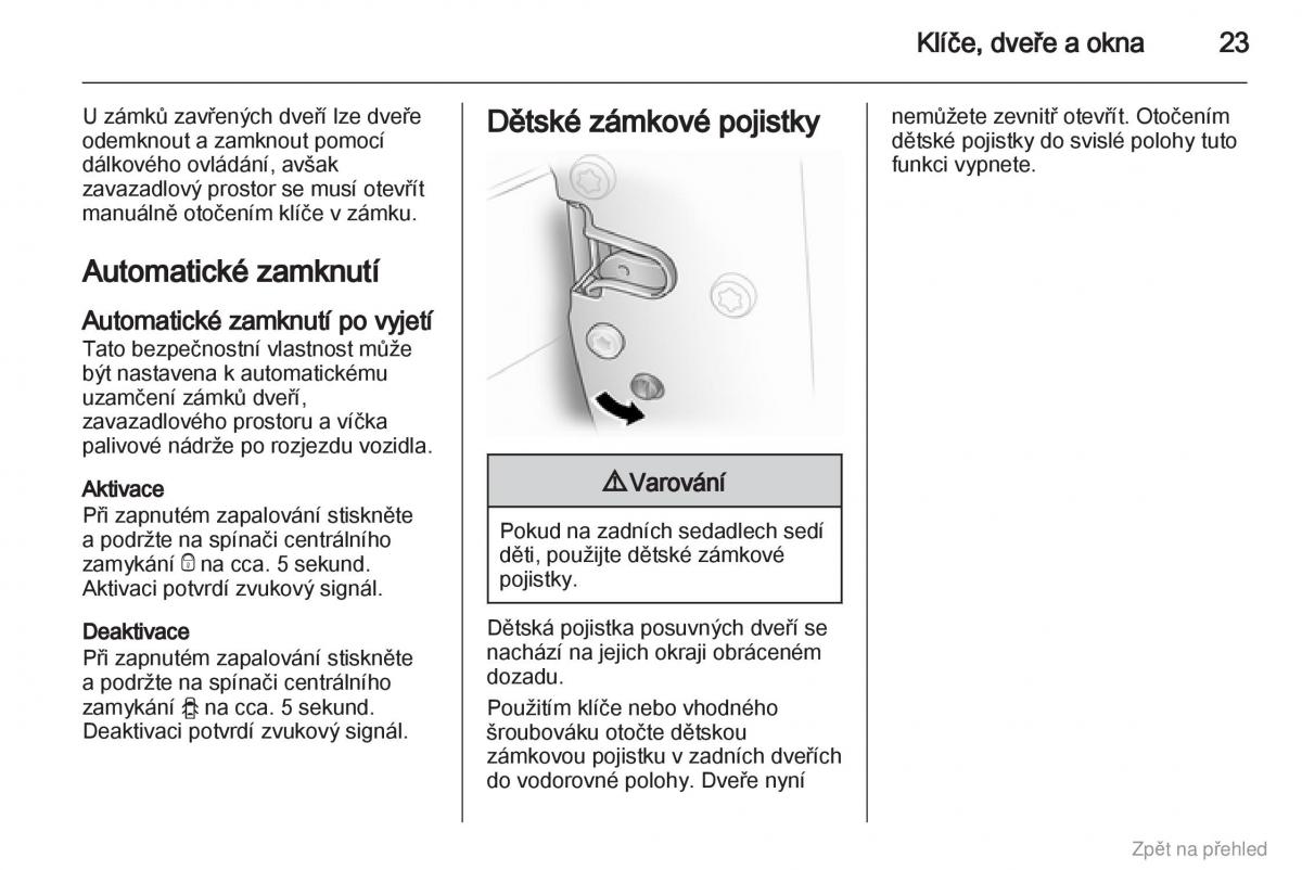 Opel Vivaro I 1 navod k obsludze / page 24