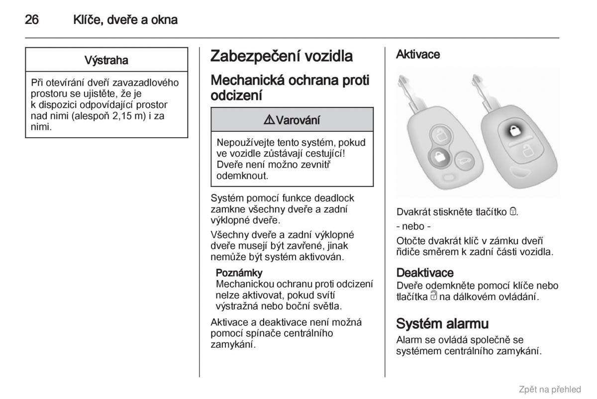 Opel Vivaro I 1 navod k obsludze / page 27