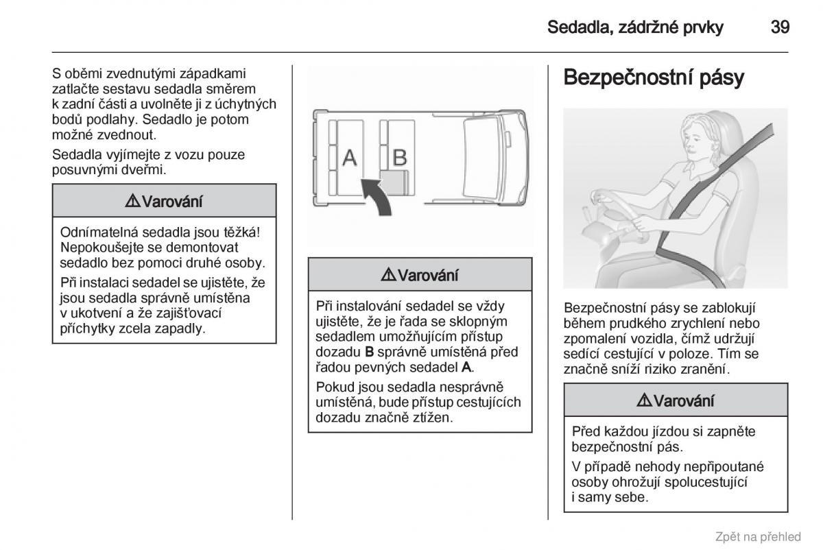 Opel Vivaro I 1 navod k obsludze / page 40