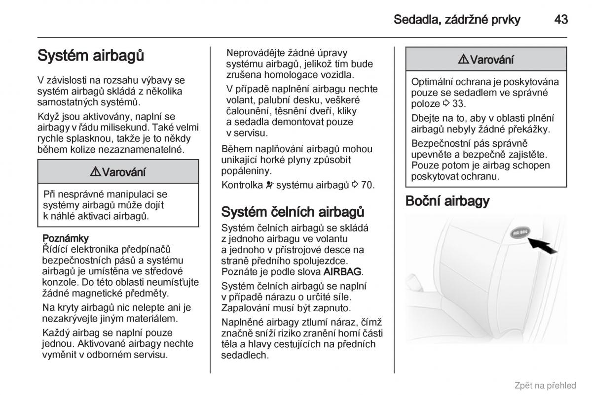 Opel Vivaro I 1 navod k obsludze / page 44