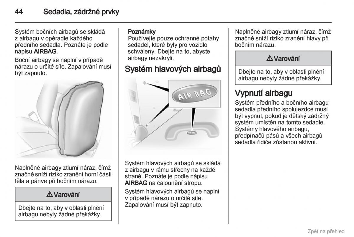 Opel Vivaro I 1 navod k obsludze / page 45