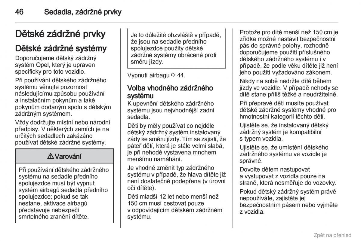 Opel Vivaro I 1 navod k obsludze / page 47