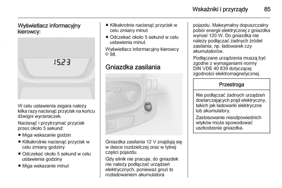 Opel Vivaro II 2 instrukcja obslugi / page 87