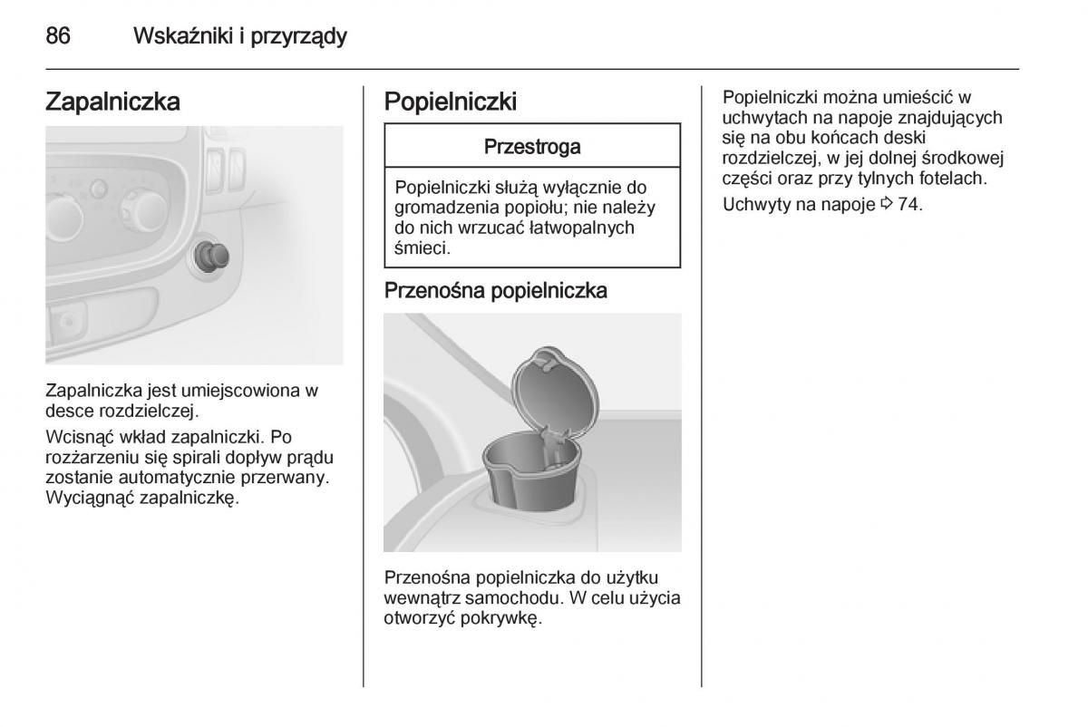 Opel Vivaro II 2 instrukcja obslugi / page 88