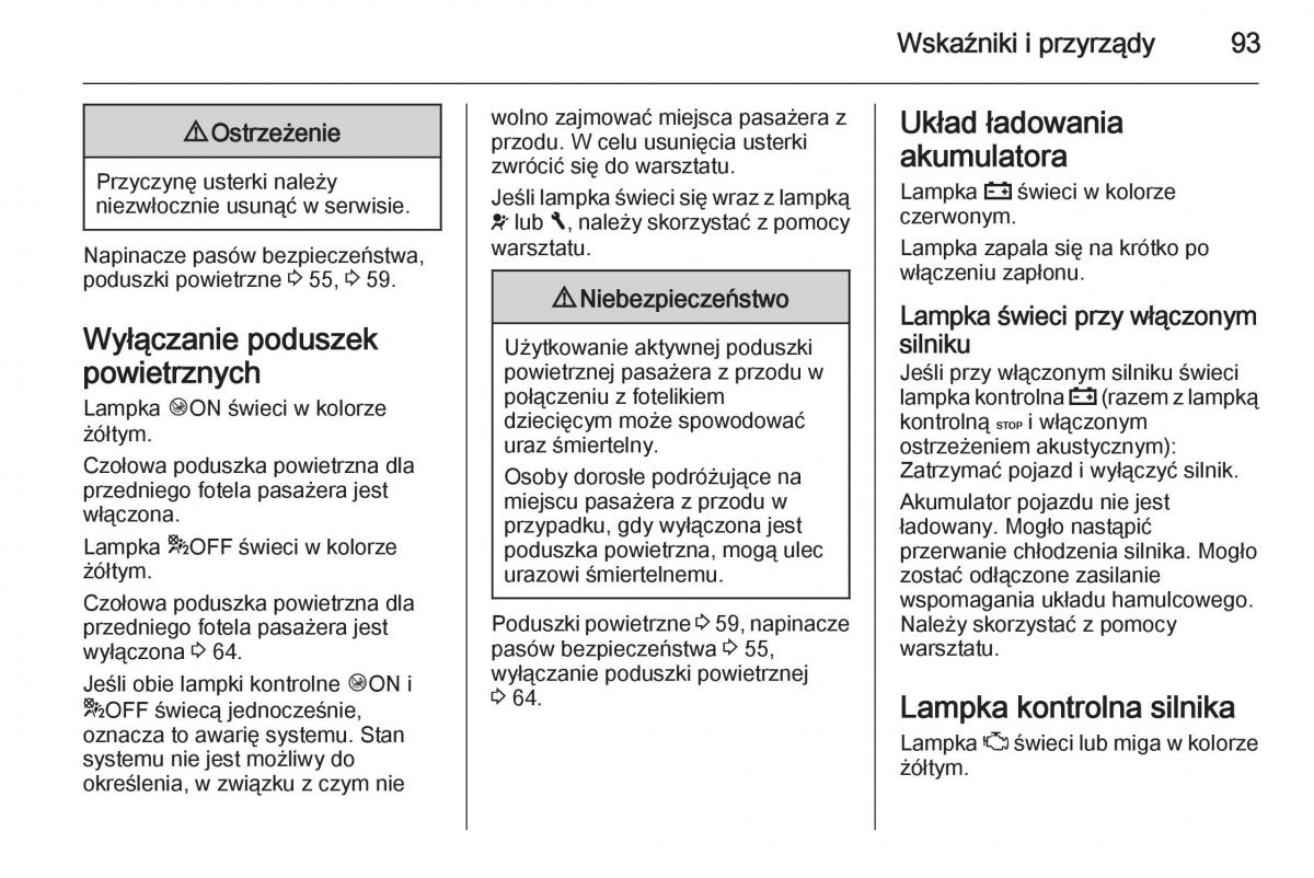 Opel Vivaro II 2 instrukcja obslugi / page 95