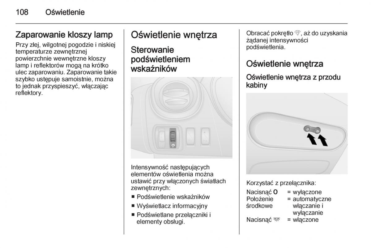 Opel Vivaro II 2 instrukcja obslugi / page 110