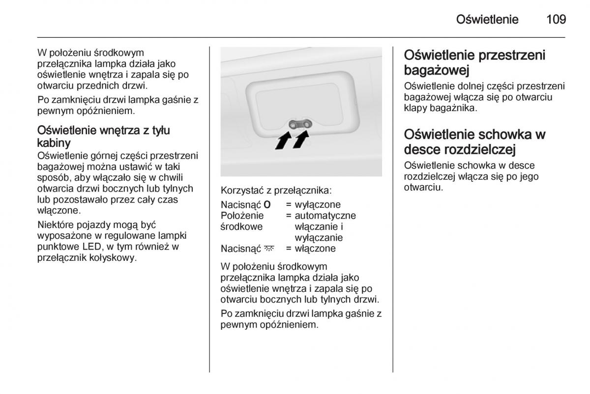 Opel Vivaro II 2 instrukcja obslugi / page 111